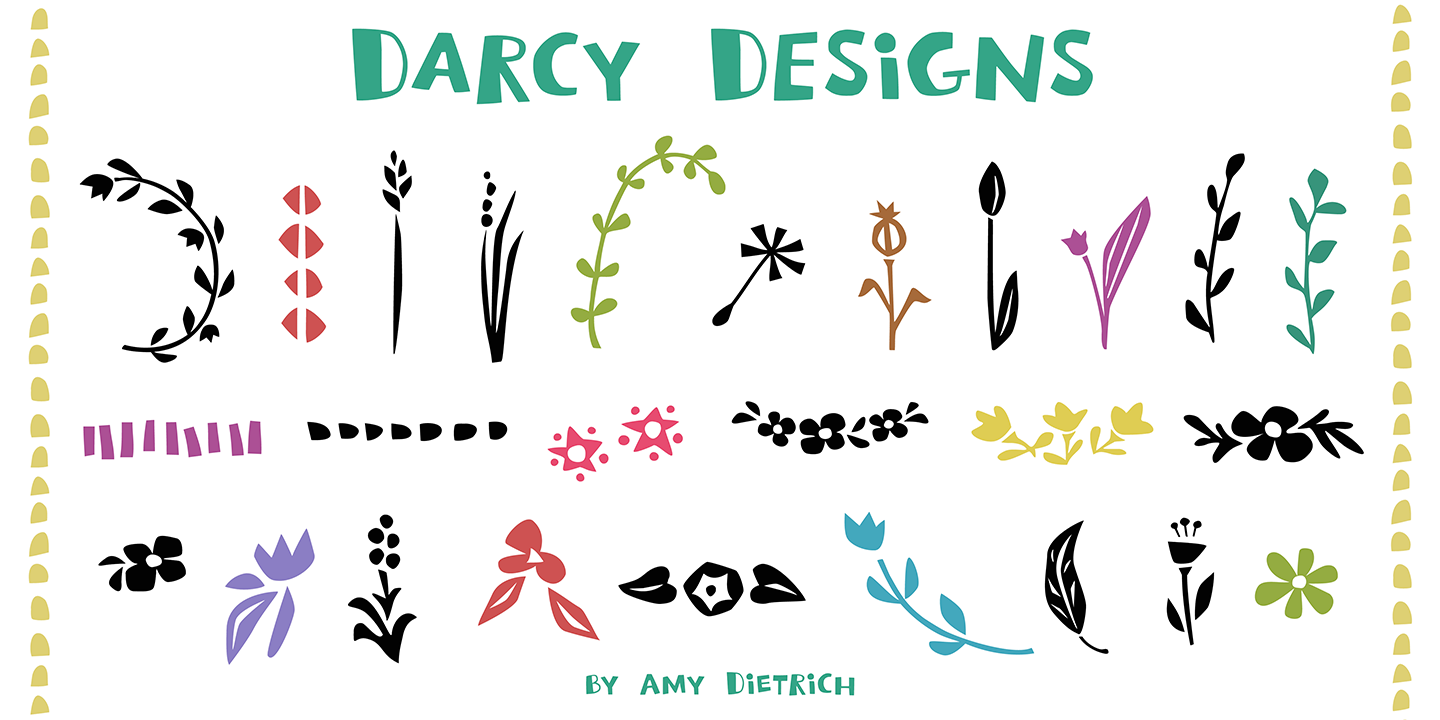 Пример шрифта Darcy Prints